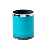 Round Bin Leather blue