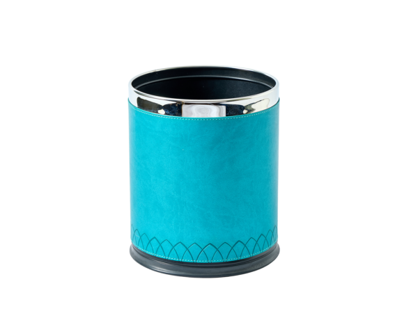 Round Bin Leather blue